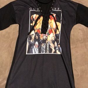Guns and Roses lace down T-shirt
